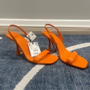 Zara Vibrant Orange Heels